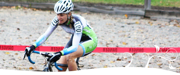 Maureen Bruno Roy on her way to 2nd place at the Wissahickon Cyclocross Ludwigs Corner, PA